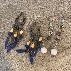 Pretty earthy dangly earring bundle